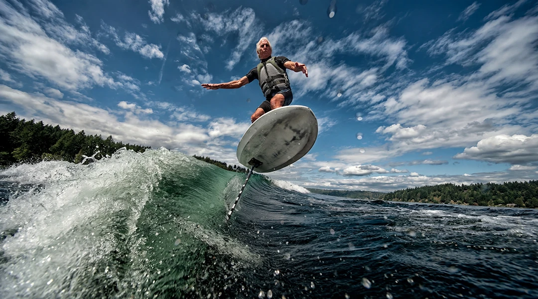 Boat Wake Foiling Live Action Image