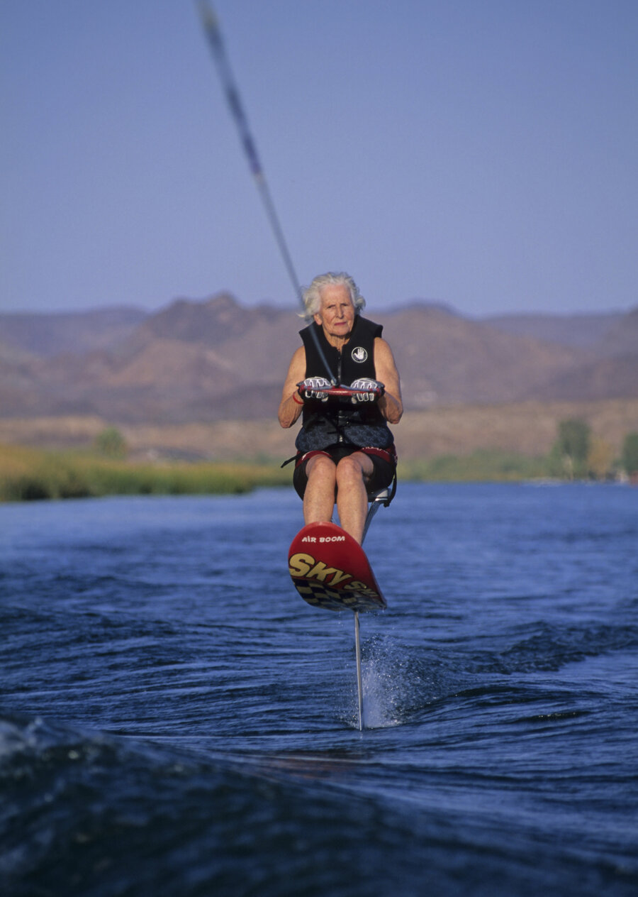 Oldest female to ride a sit-down hydrofoil - 89 years old