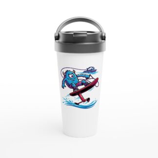 Bucklehorn Standup Foiling White 15oz Stainless Steel Travel Mug