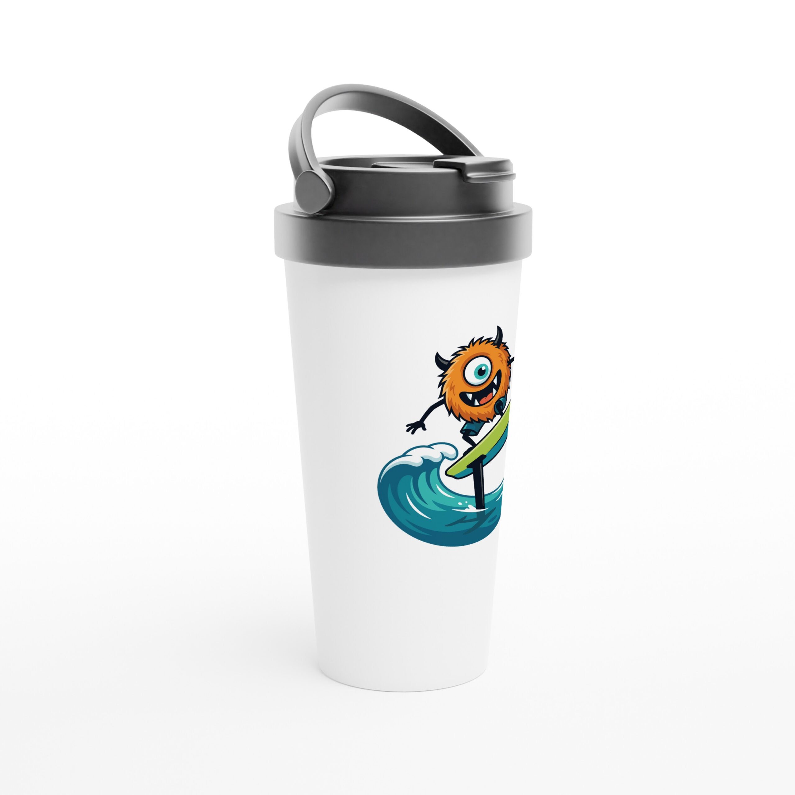 Screamin Eeee White 15oz Stainless Steel Travel Mug - Image 4