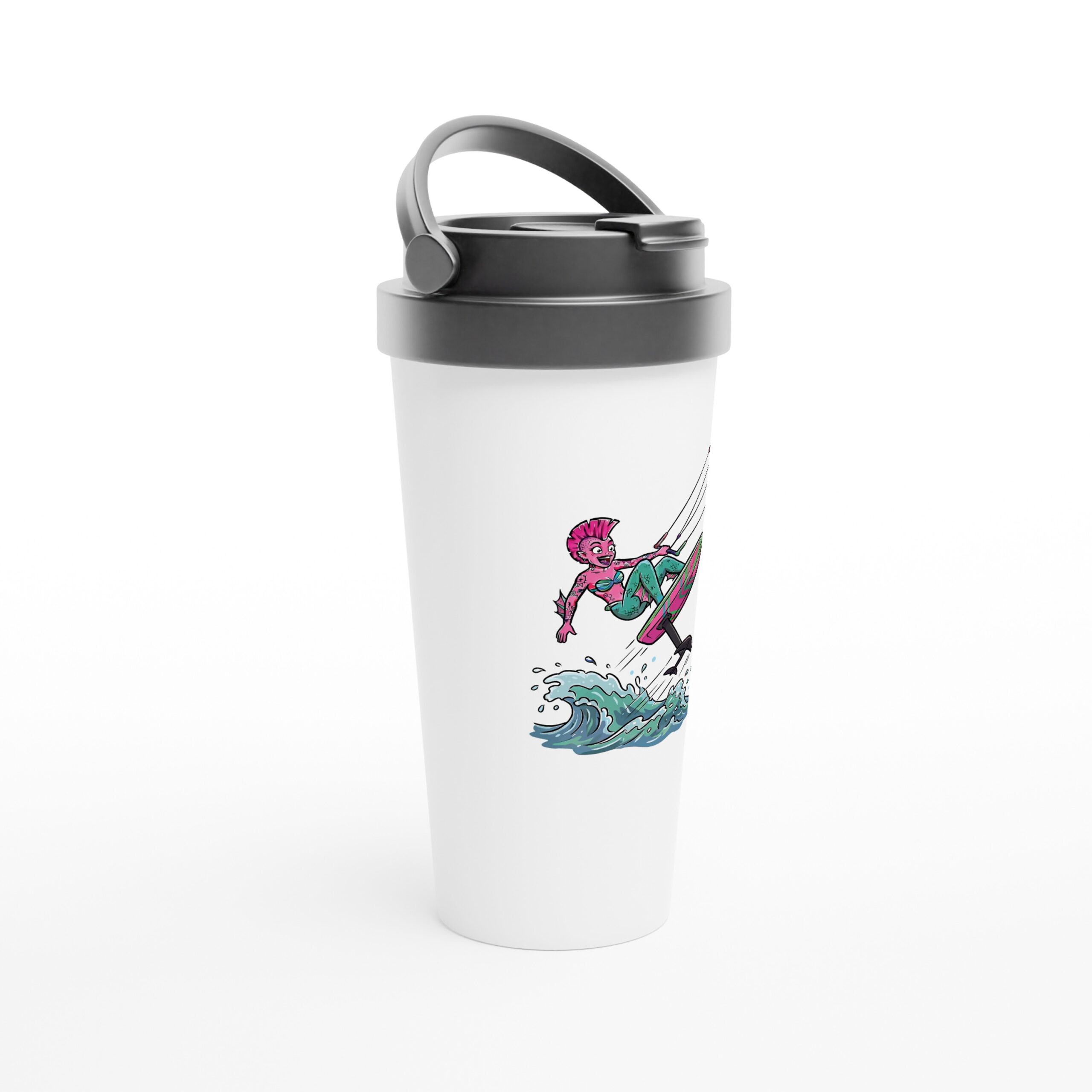 Roxy Kite Foil White 15oz Stainless Steel Travel Mug - Image 4