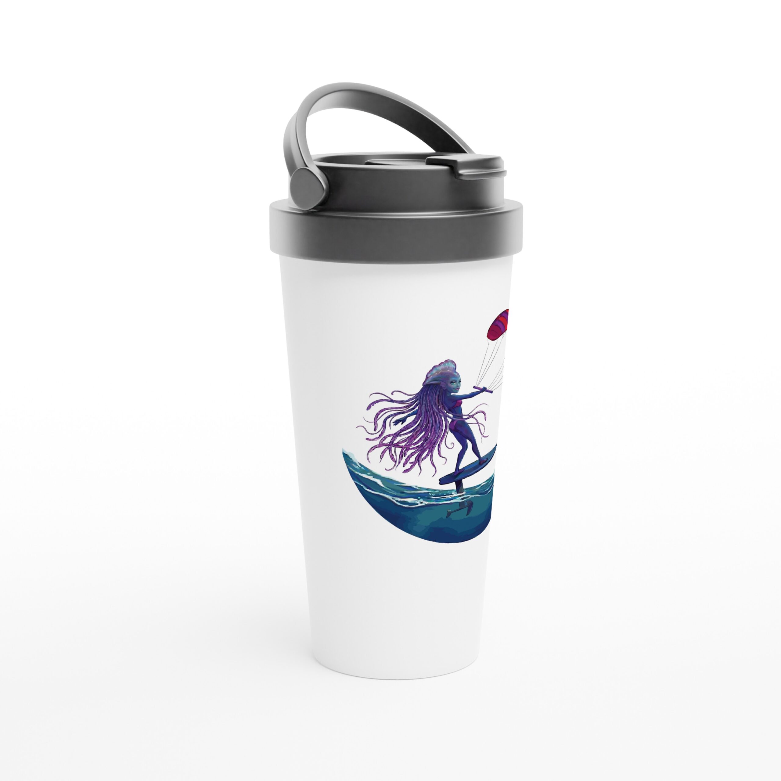 Jelli Parawing White 15oz Stainless Steel Travel Mug - Image 4