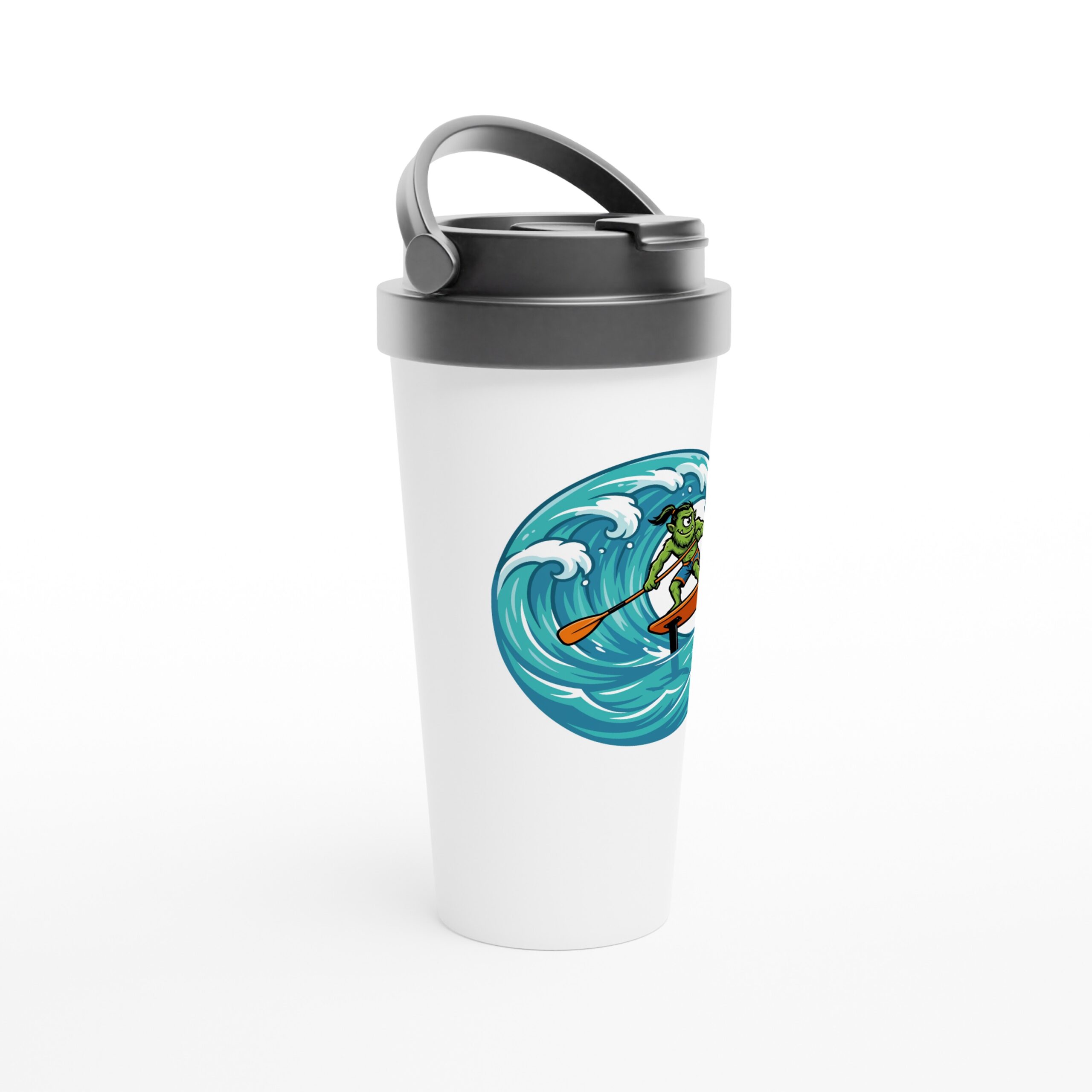 Grom SUP Foil White 15oz Stainless Steel Travel Mug - Image 2