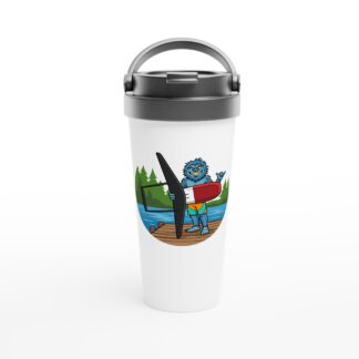 Glitch Freefoil White 15oz Stainless Steel Travel Mug