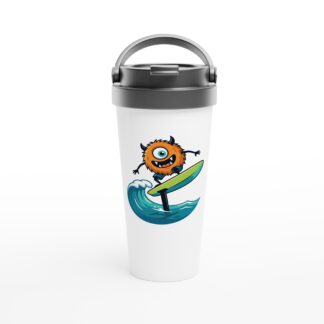 Screamin Eeee White 15oz Stainless Steel Travel Mug