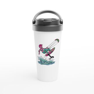 Roxy Kite Foil White 15oz Stainless Steel Travel Mug