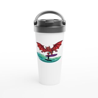 Vraxen Wing Foil White 15oz Stainless Steel Travel Mug