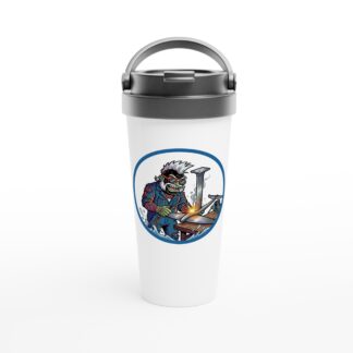 Notorious Mechanic White 15oz Stainless Steel Travel Mug