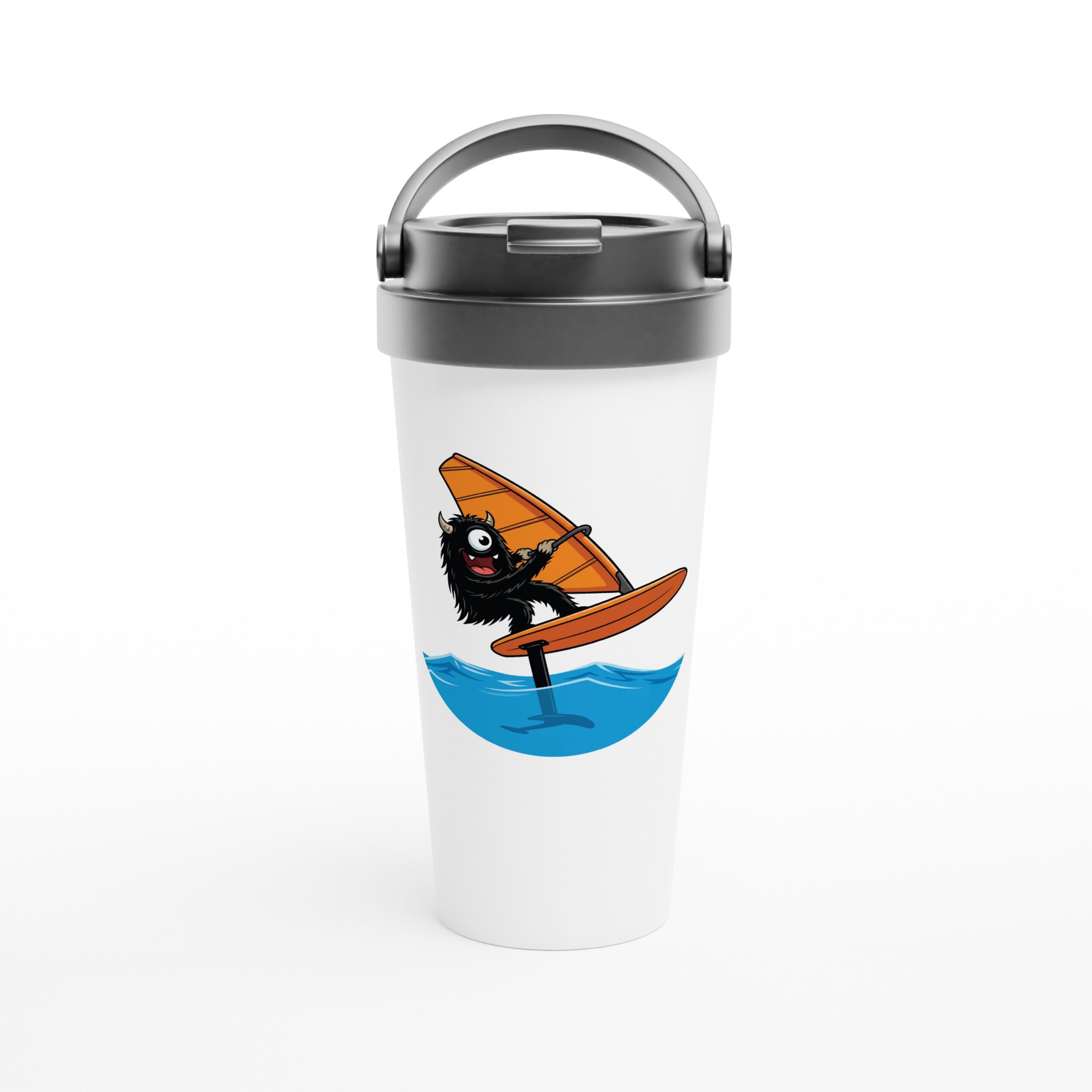 Blackjack Windsurf Foil White 15oz Stainless Steel Travel Mug