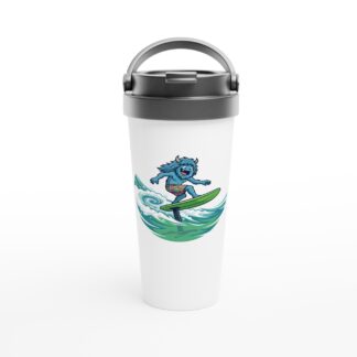 Riff River Foil White 15oz Stainless Steel Travel Mug