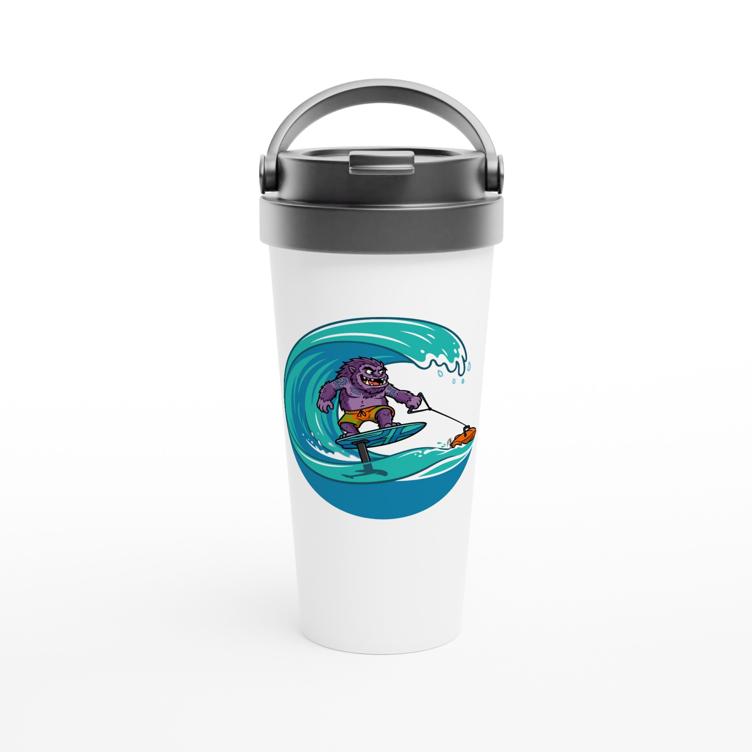 Gnar Tow Boogie White 15oz Stainless Steel Travel Mug