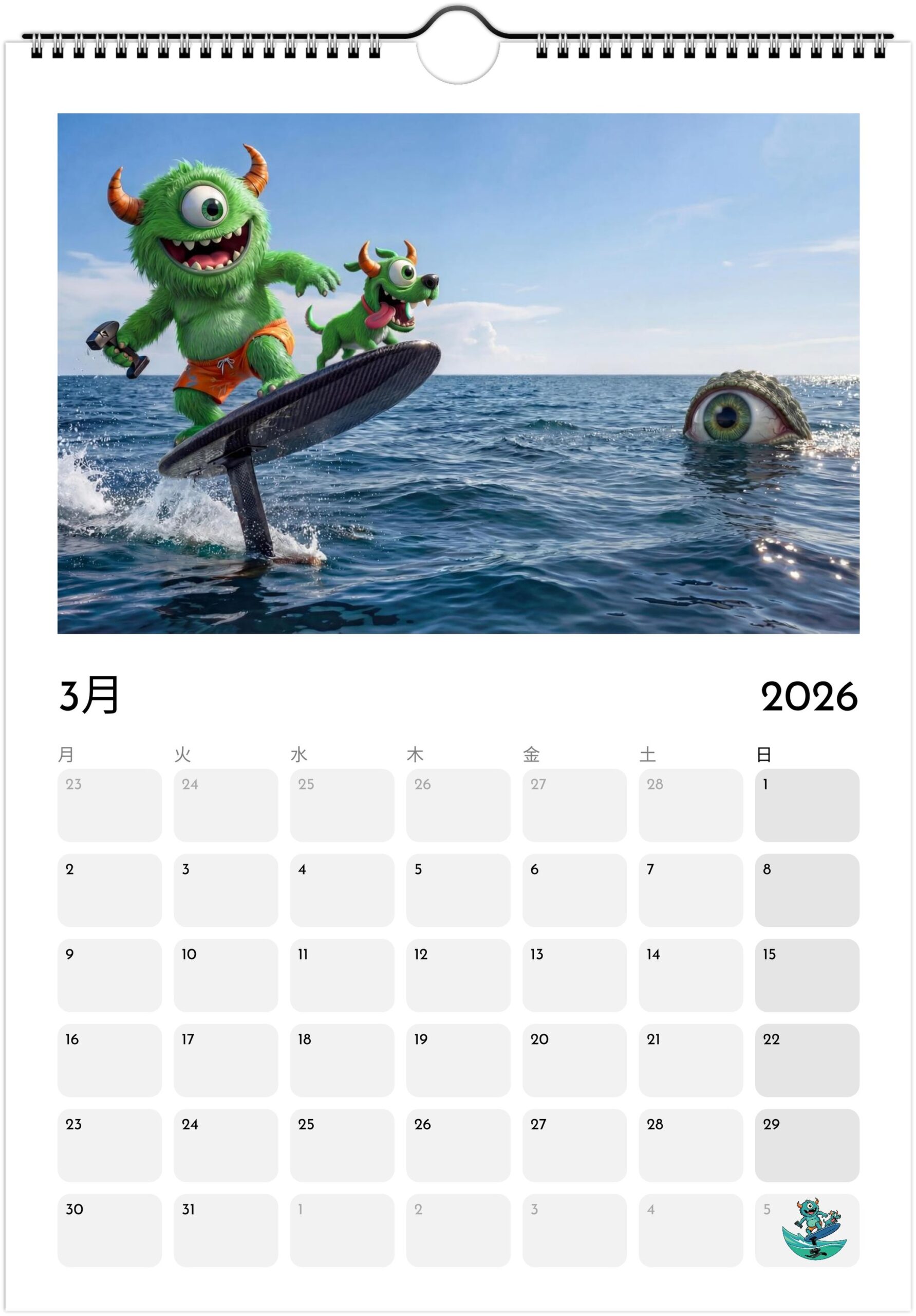 Foiling Freaks Wall Calendar 2026 (EU & Rest of World) - Printed in Japanese - Image 4