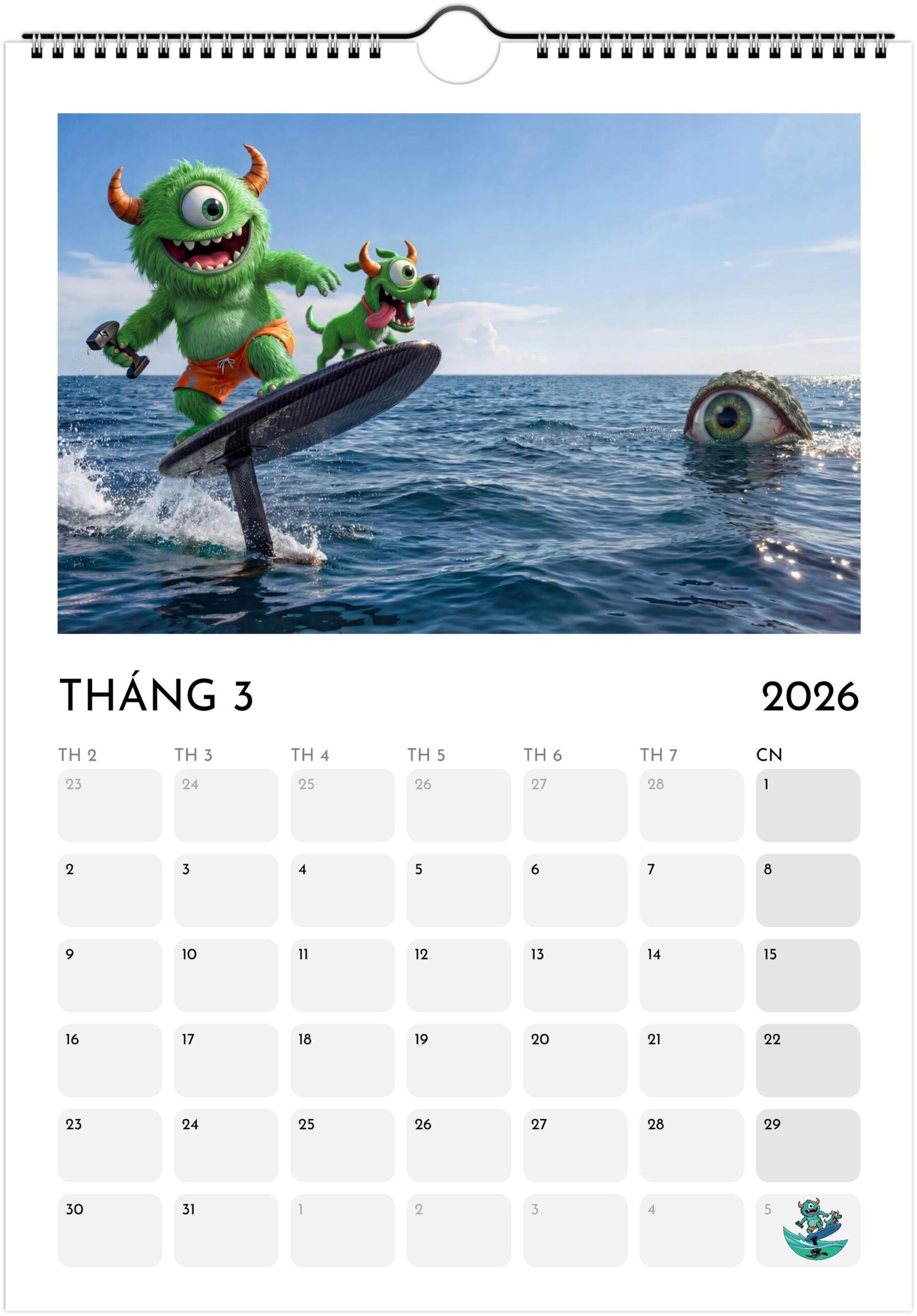Foiling Freaks Wall Calendar 2026 (EU & Rest of World) - Printed in Vietnamese - Image 4