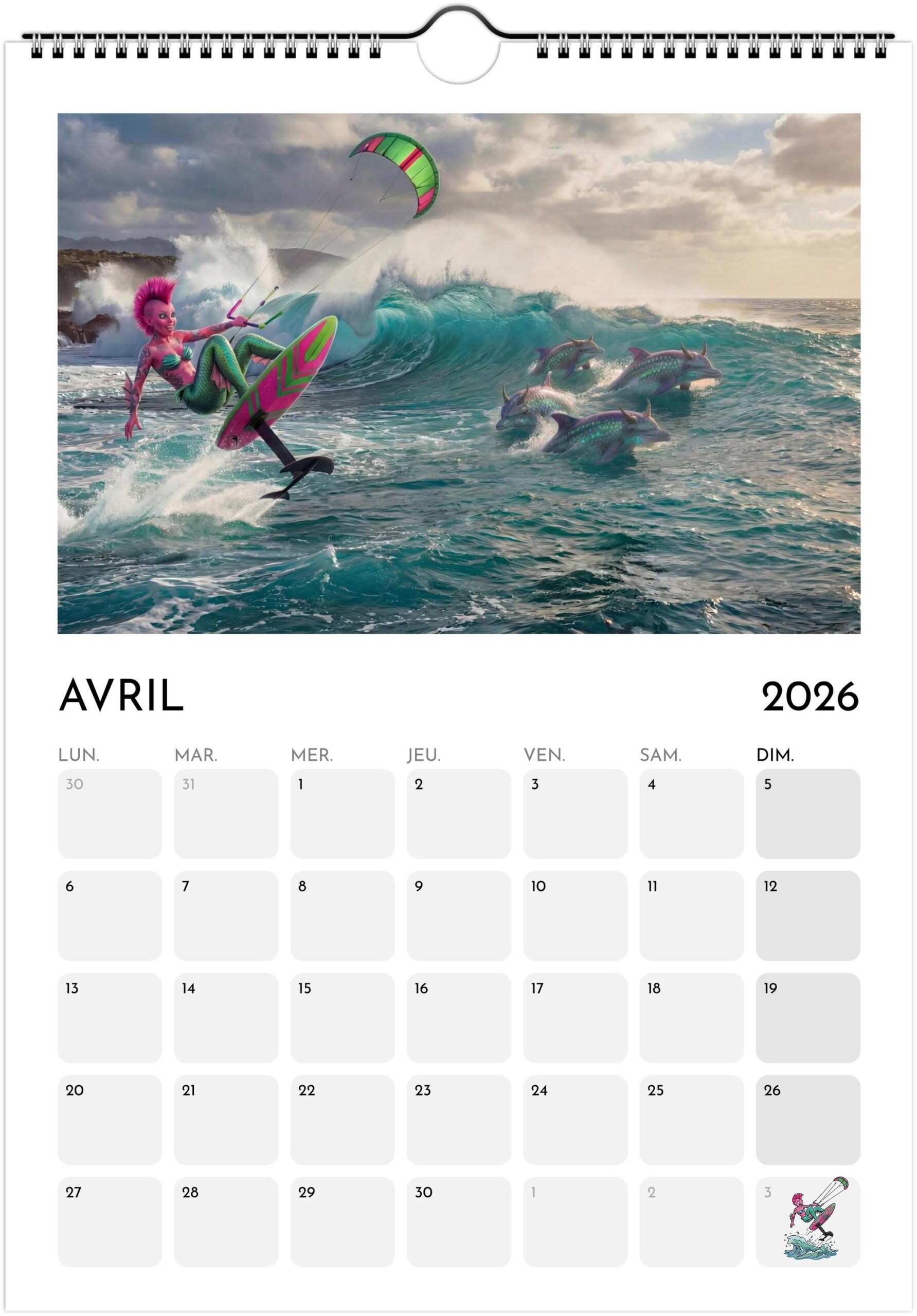 Foiling Freaks Wall Calendar 2026 (EU & Rest of World) - Printed in French - Image 5