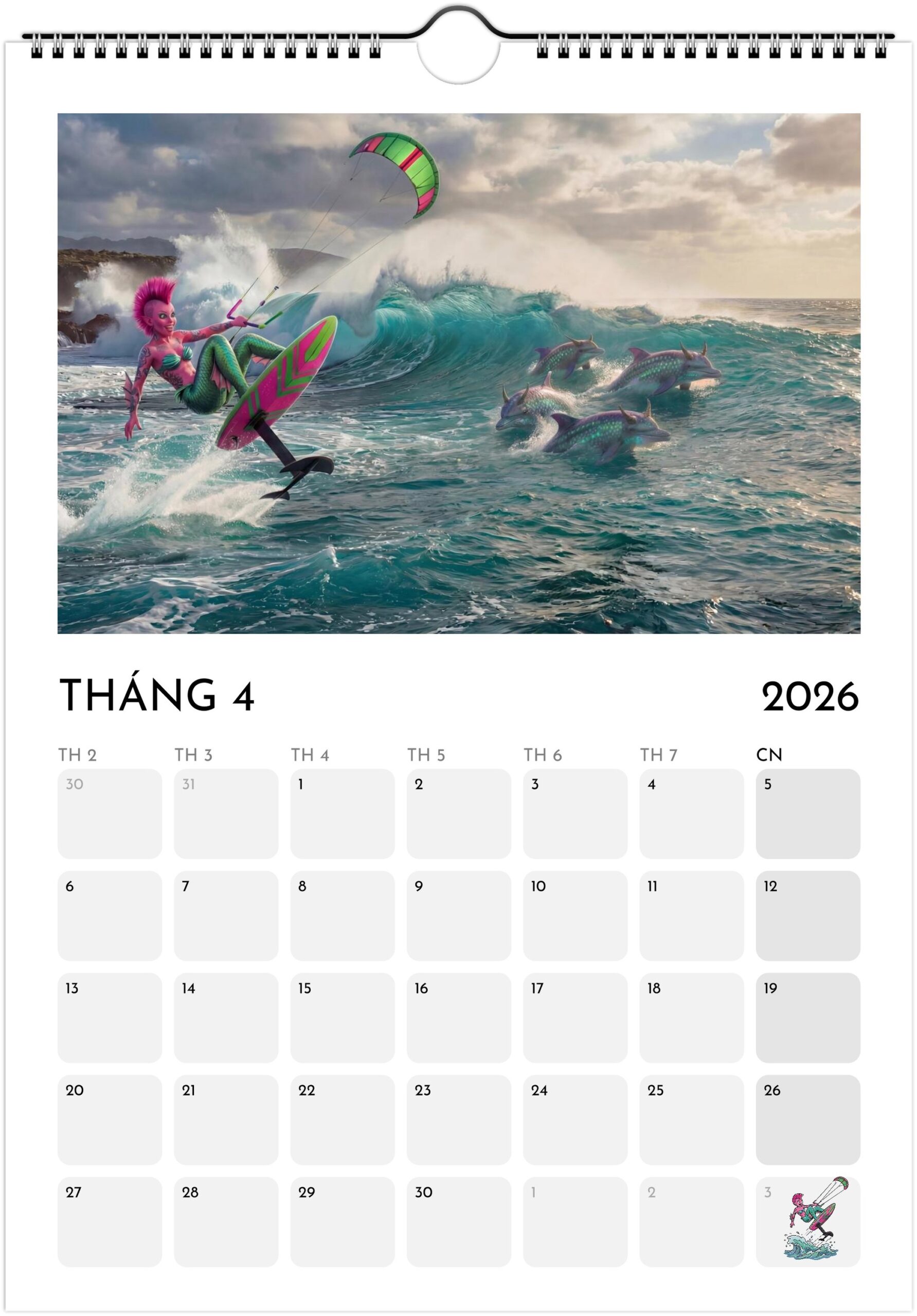 Foiling Freaks Wall Calendar 2026 (EU & Rest of World) - Printed in Vietnamese - Image 5