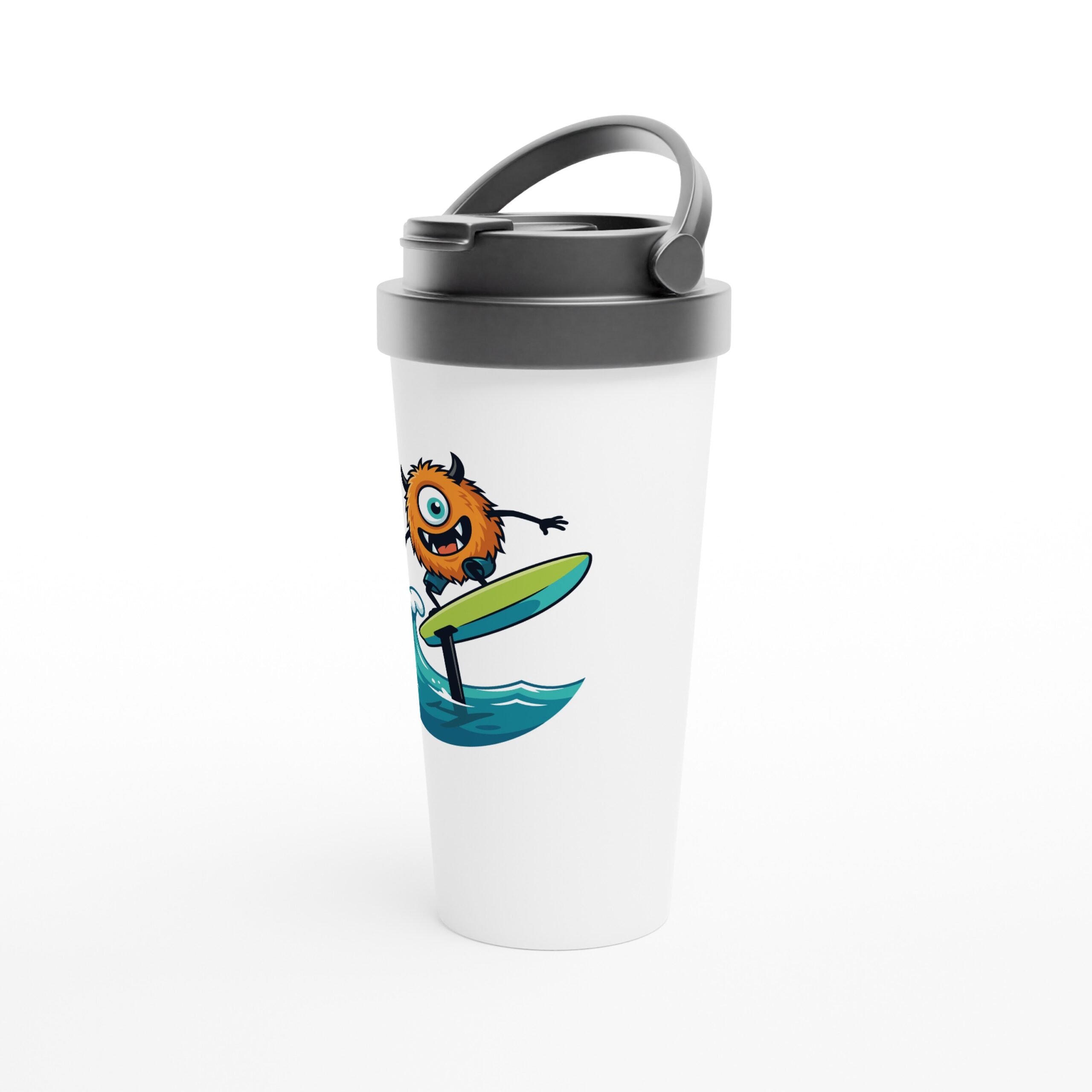 Screamin Eeee White 15oz Stainless Steel Travel Mug - Image 3