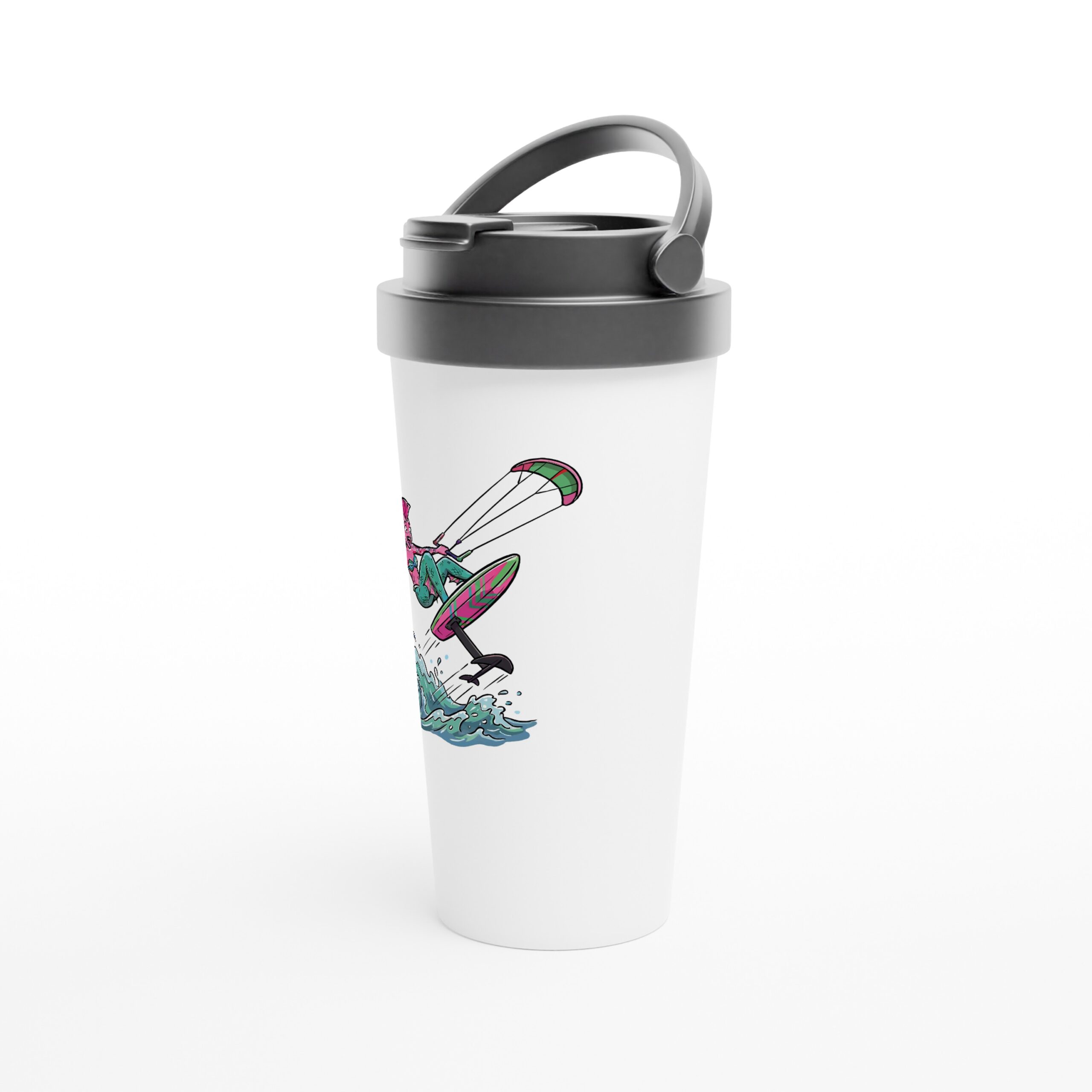 Roxy Kite Foil White 15oz Stainless Steel Travel Mug - Image 3