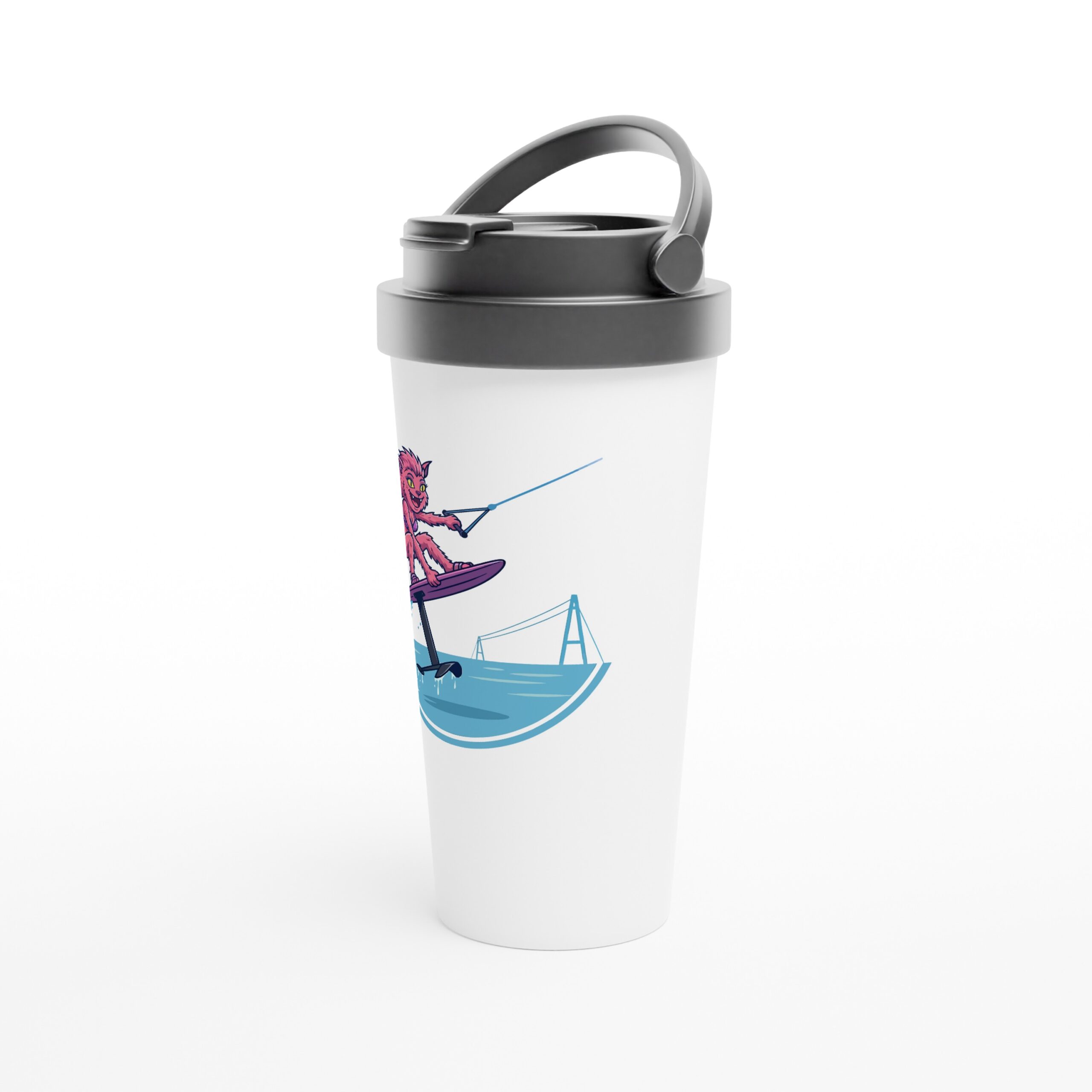 Riffi Cable Park Foiling White 15oz Stainless Steel Travel Mug - Image 3