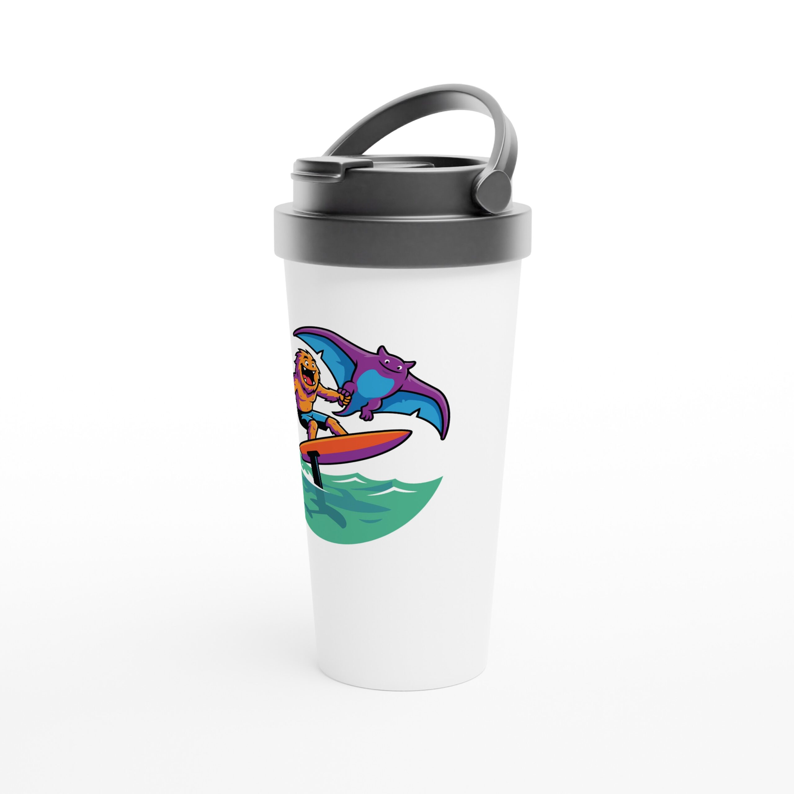 Griffin Winging White 15oz Stainless Steel Travel Mug - Image 3