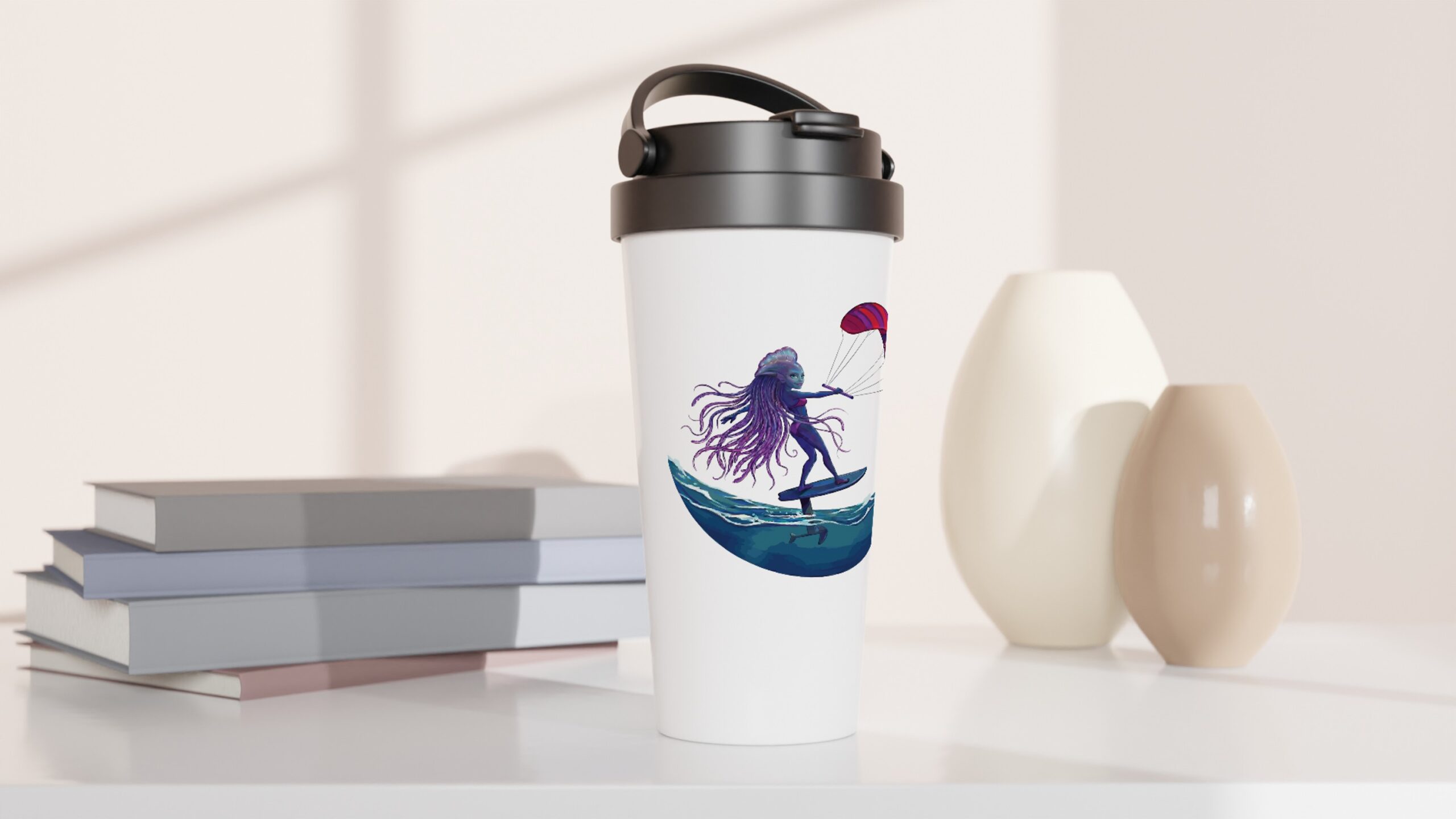 Jelli Parawing White 15oz Stainless Steel Travel Mug - Image 2