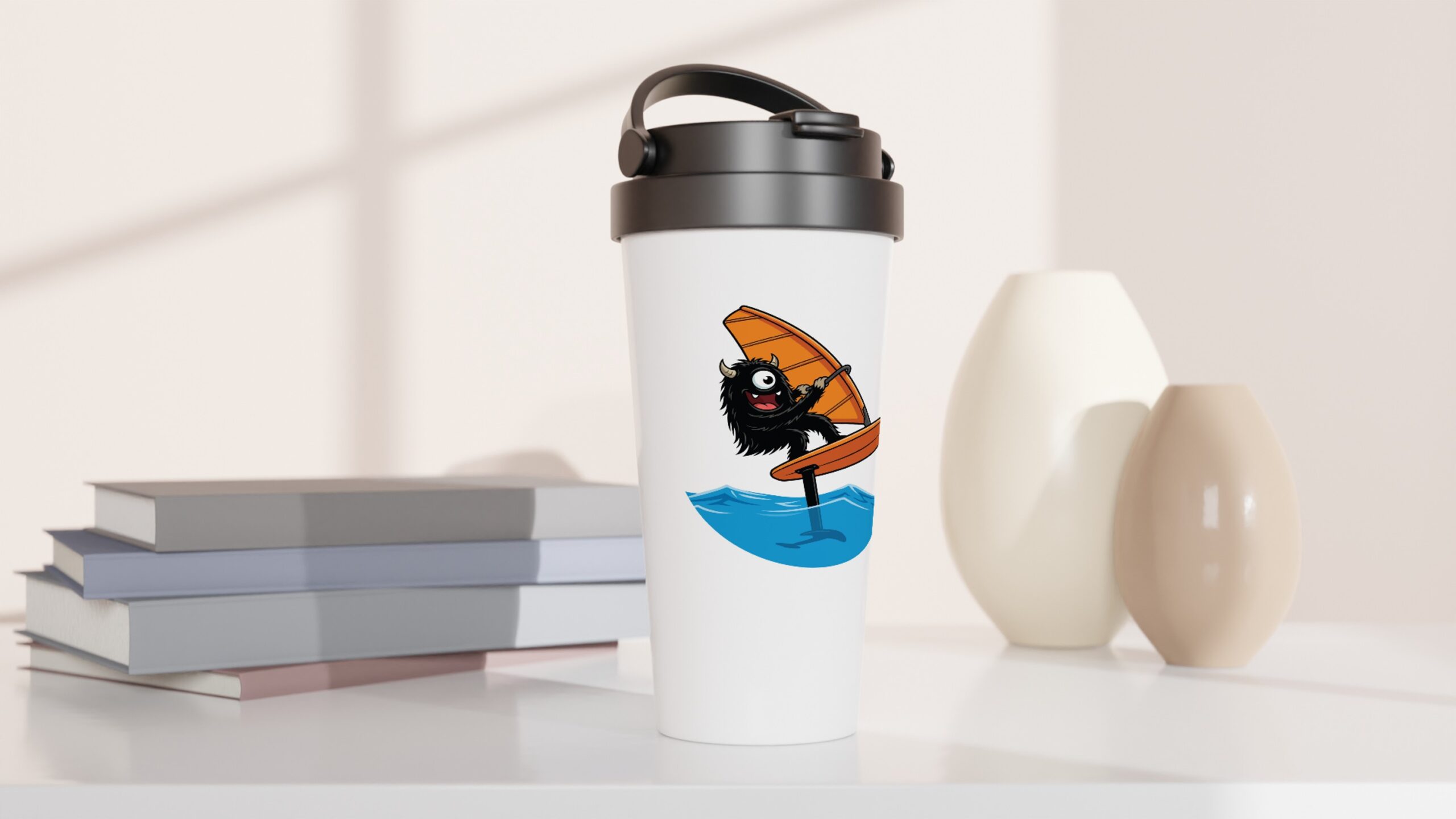 Blackjack Windsurf Foil White 15oz Stainless Steel Travel Mug - Image 2