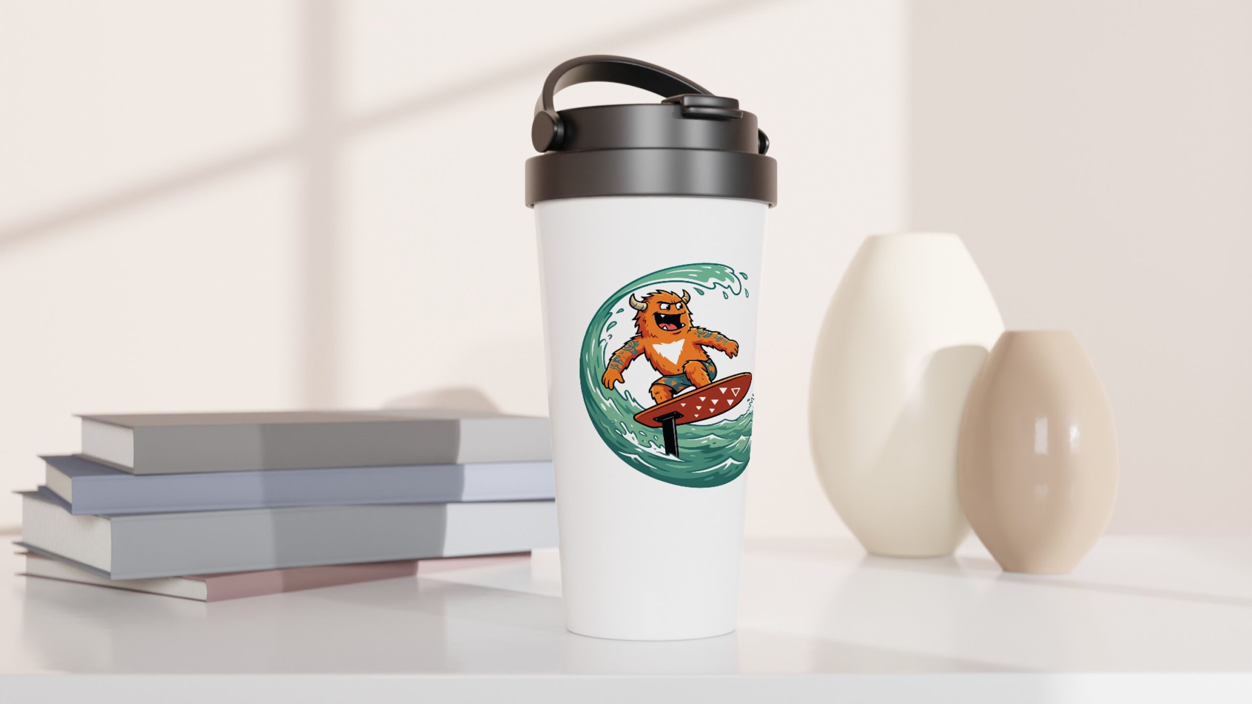 Koa Tow In White 15oz Stainless Steel Travel Mug - Image 2