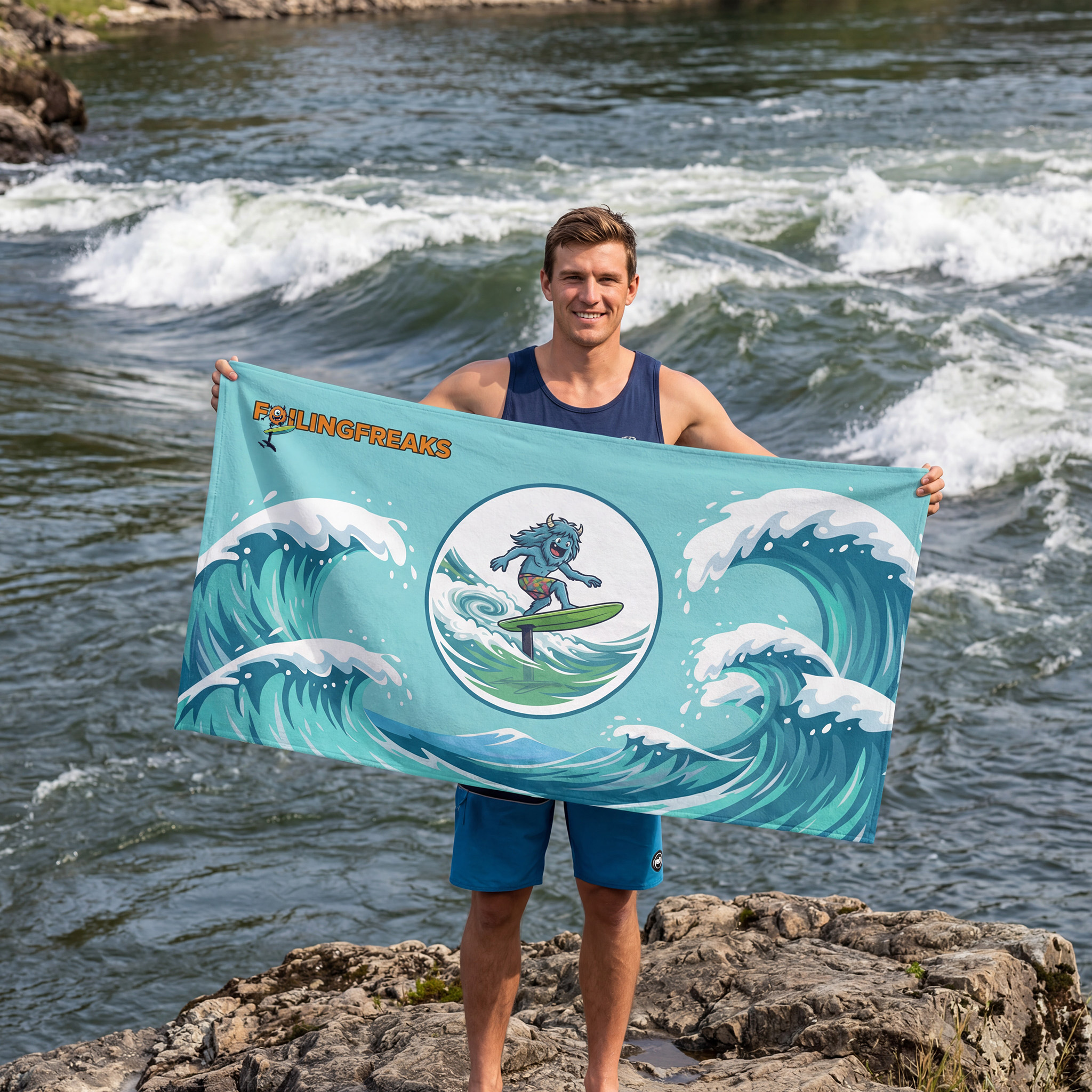Riff River Foil Beach Towel